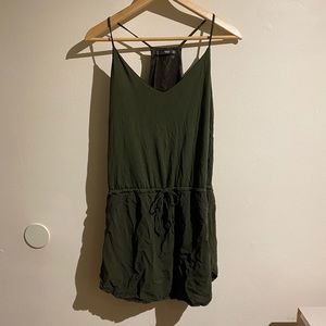 Mango Green Drawstring Dress Strappy